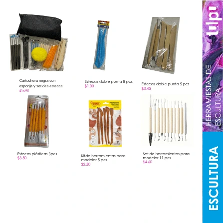 Página 85 del catálogo; incluye Set de herramientas para modelar 11 pcs